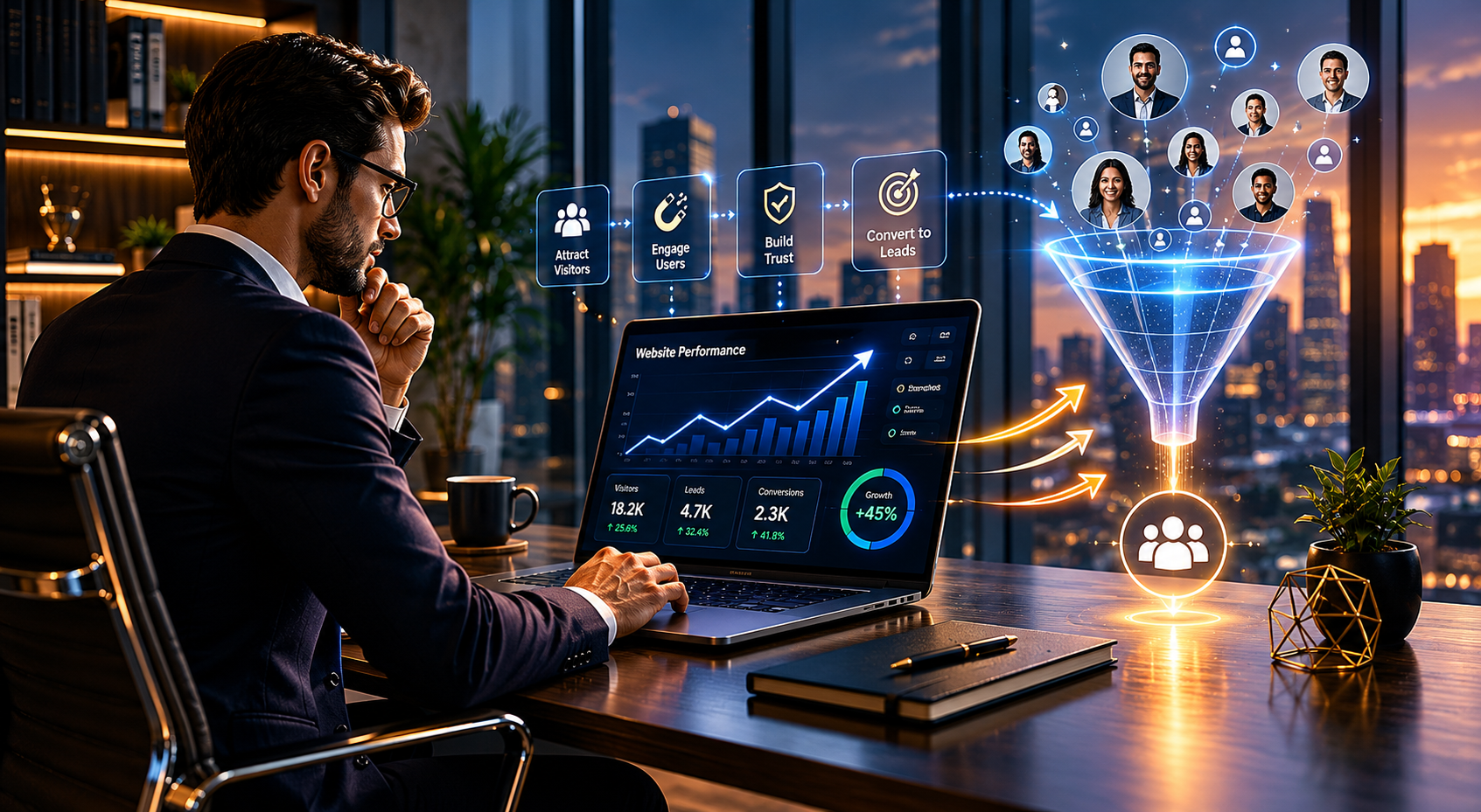 Business lead generation through websites